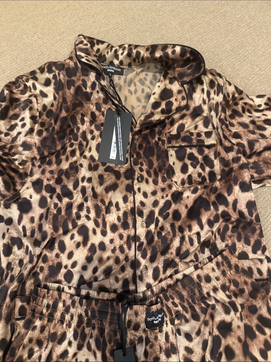 SKIMS Other - SKIMS Leopard Print Satin Pajama Set in Brown and Black